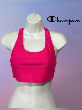 Champion, SmoothTec Sports Bra Pink, Size L, Racerback Medium Support Athletic